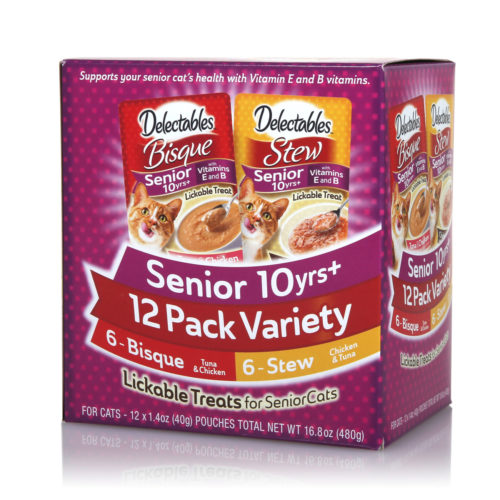 Delectables™ Lickable Treat – Stew And Bisque Senior 10 Variety 12 Pack