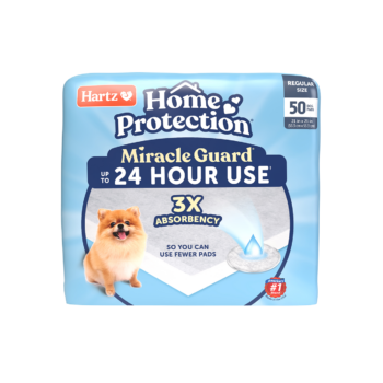 Hartz Home Protection Miracle Guard extra absorbent regular size dog pads. Front. Hartz SKU# 3270013096.