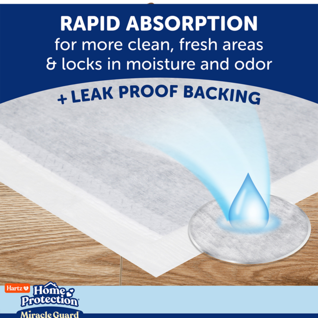 Rapid absorption accounts for this being an odor preventing dog pad