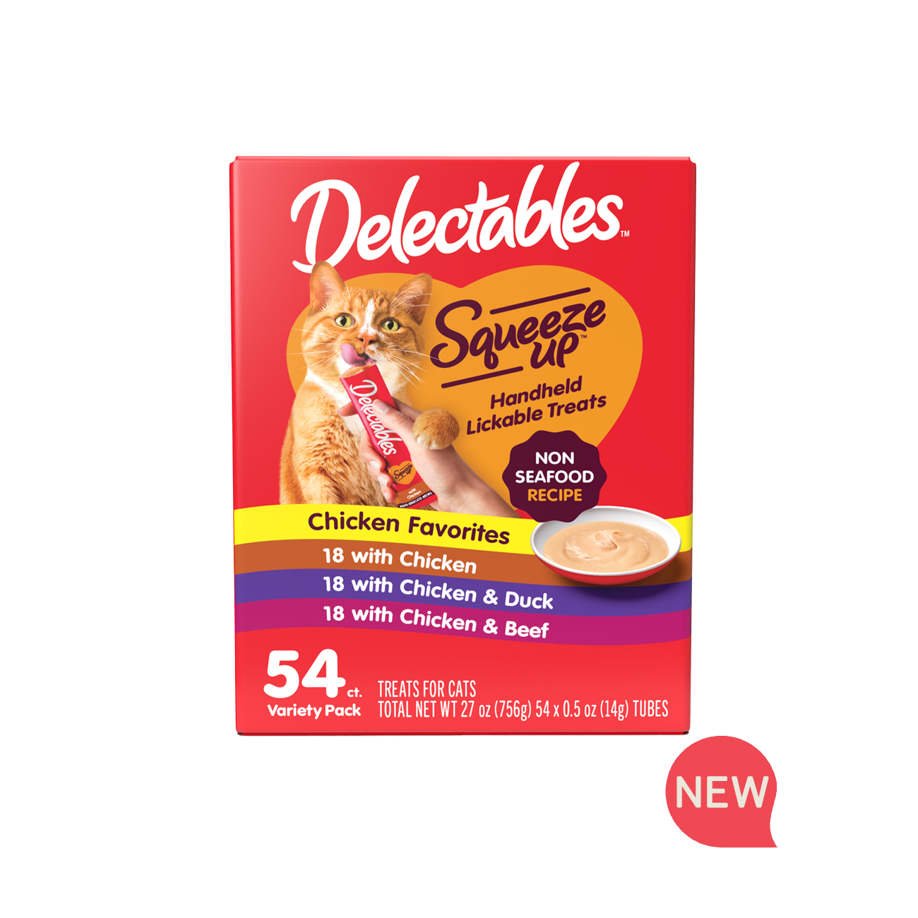 Delectables Squeeze Up Non Seafood Variety Pack 54 Count Hartz