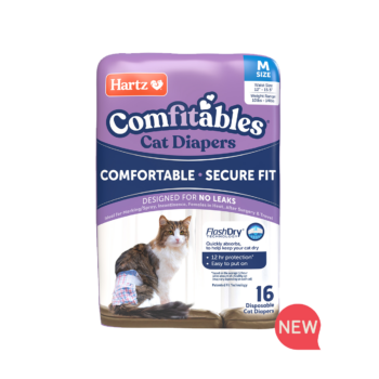 Hartz Comfitables Cat Diapers Size M, front of packaging, NEW