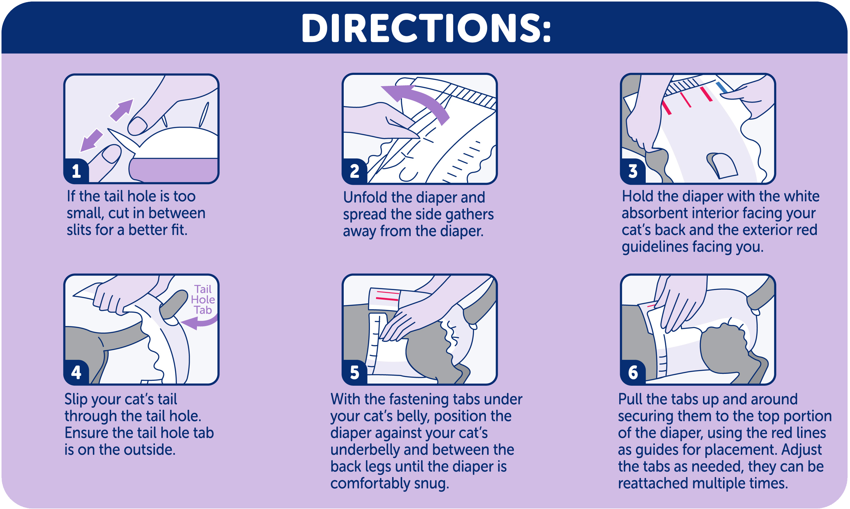 Comfitables cat diapers directions for use