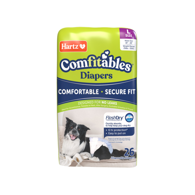 Hartz® Comfitables® Dog Diapers, Size L, 25 - 55 lbs. - 26ct