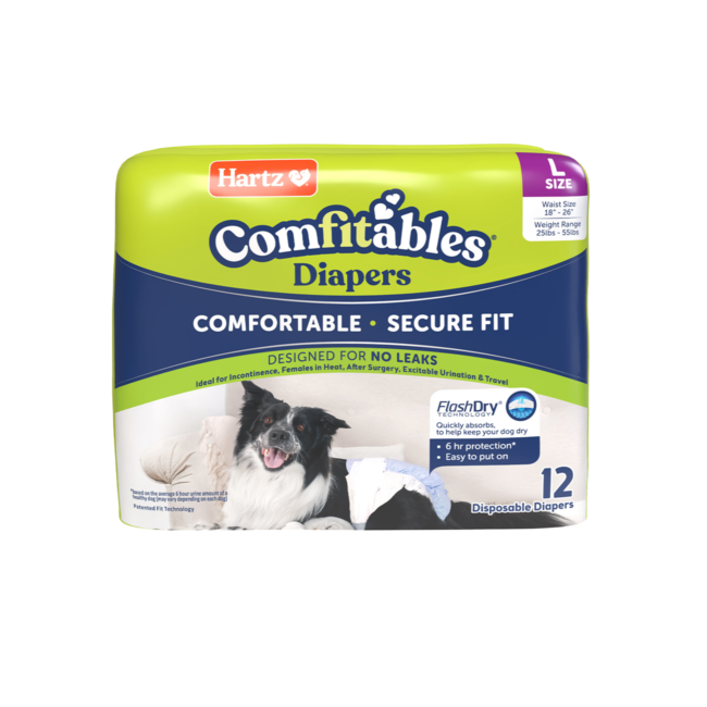 Hartz® Comfitables® Dog Diapers, Size L, 25 - 55 lbs. - 12ct